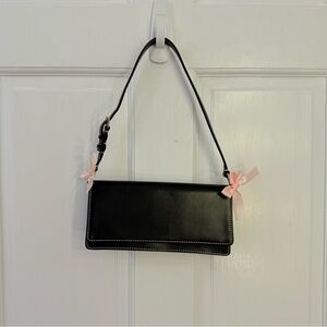 Y2k Liz Claiborne Black Slim Shoulder Bag